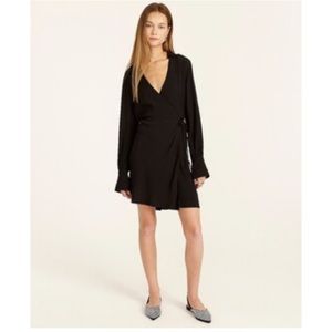 NWT • J. Crew • Long-sleeve Wrap Dress in Black